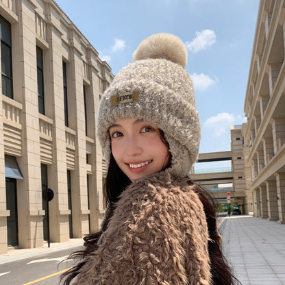 Women's Fleece-lined Warm Ear Protection Knitted Woolen Hats & Caps