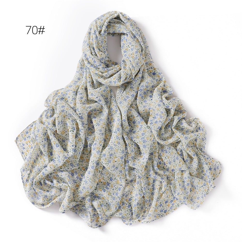 Small Floral Letter Sunscreen Shawl Pearl Scarfs