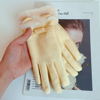 Women's For Winter Fleece-lined Thick Suede Touch Gloves