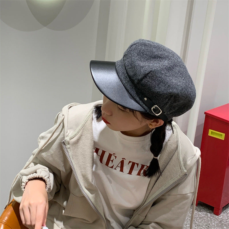 Children's Duck Tongue Retro Woolen Painter Korean Kids' Headwear