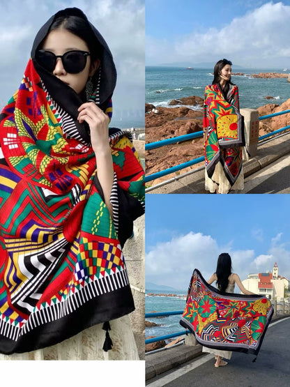 Ethnic Style Shawl Female Summer Hainan Scarfs