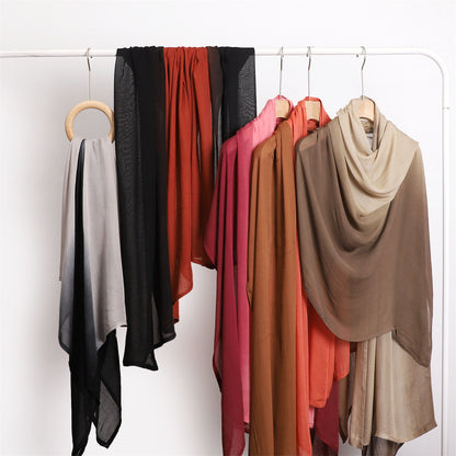 Wide-brimmed Thin Gradient Rayon Breathable Headcloth Scarfs