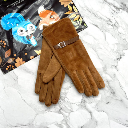 Biking Fleece-lined Thickened Cold Protection Korean Gloves