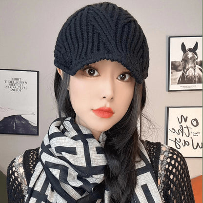 Women's Knitted Loose Fashion Korean Winter Peaked Hats & Caps