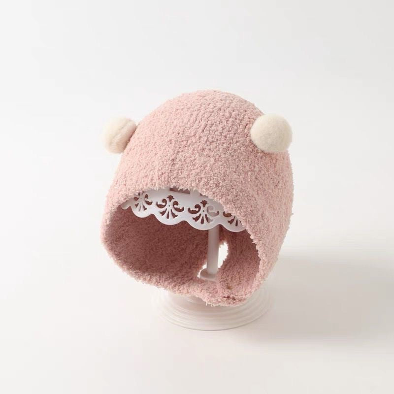 Winter Korean Style Boys Plush Bonnet Knitted Kids' Headwear