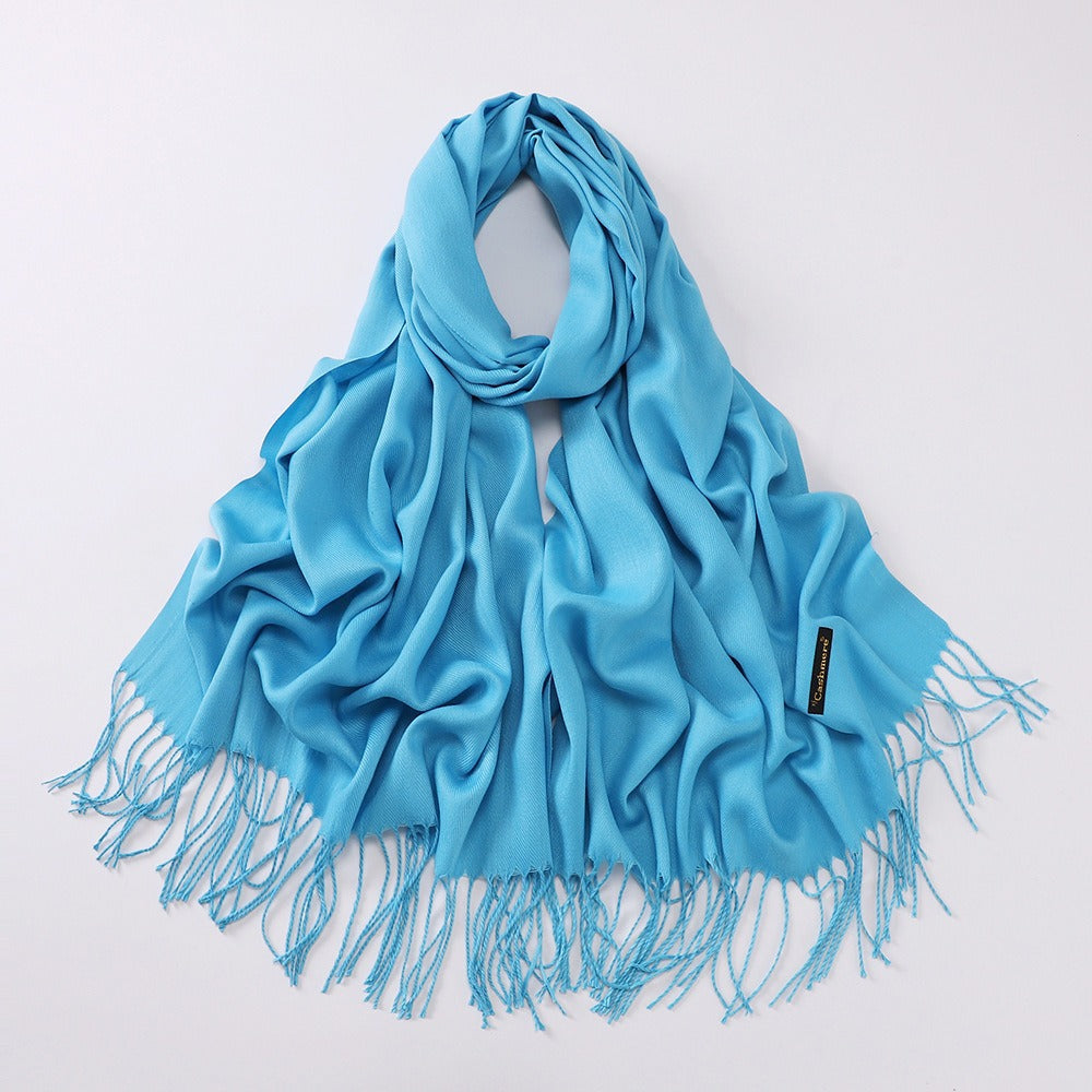 Imitation Cashmere Solid Color Long Warm Scarfs