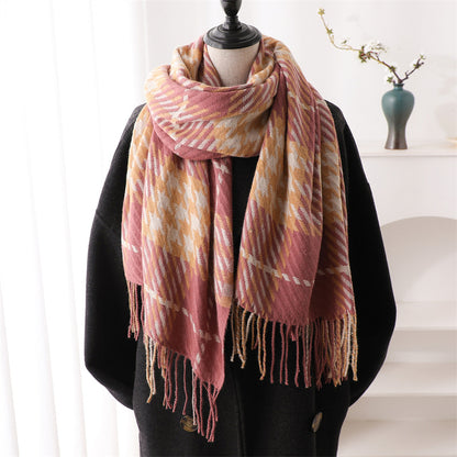 Women's British Plaid Simple Warm Thickened Popular Scarfs