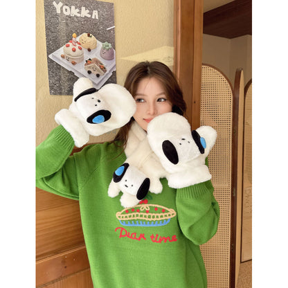 Plush Cute Korean Style Mittens Thickened Gloves