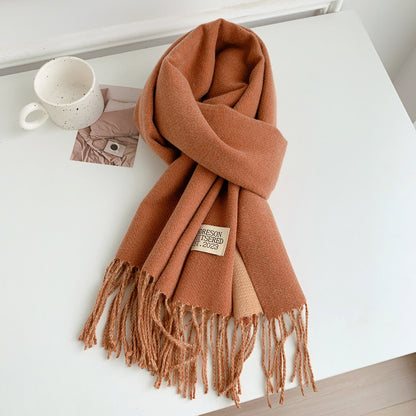 Women's Korean Style Double-sided Long Warm Fashionable Scarfs