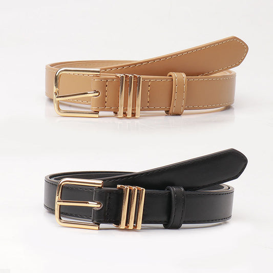 Women's Simple Casual Imitation Leather Pin Buckle Korean Style Belts