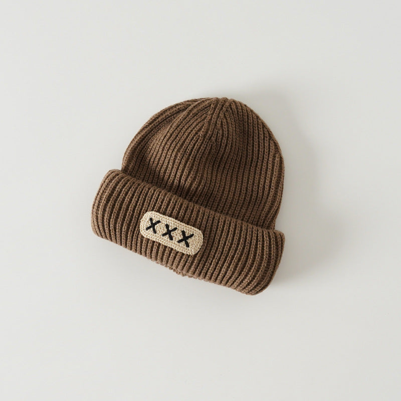 Children's Hat Letter Embroidery Knitted Woolen Kids' Headwear