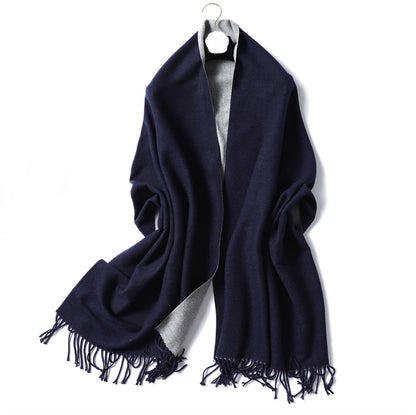 Women's & Men's Cashmere Winter Thickened Warm Double-sided Two-color Scarfs