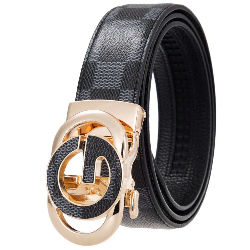 Men's Veneer Automatic Buckle Personality Cowhide Belts