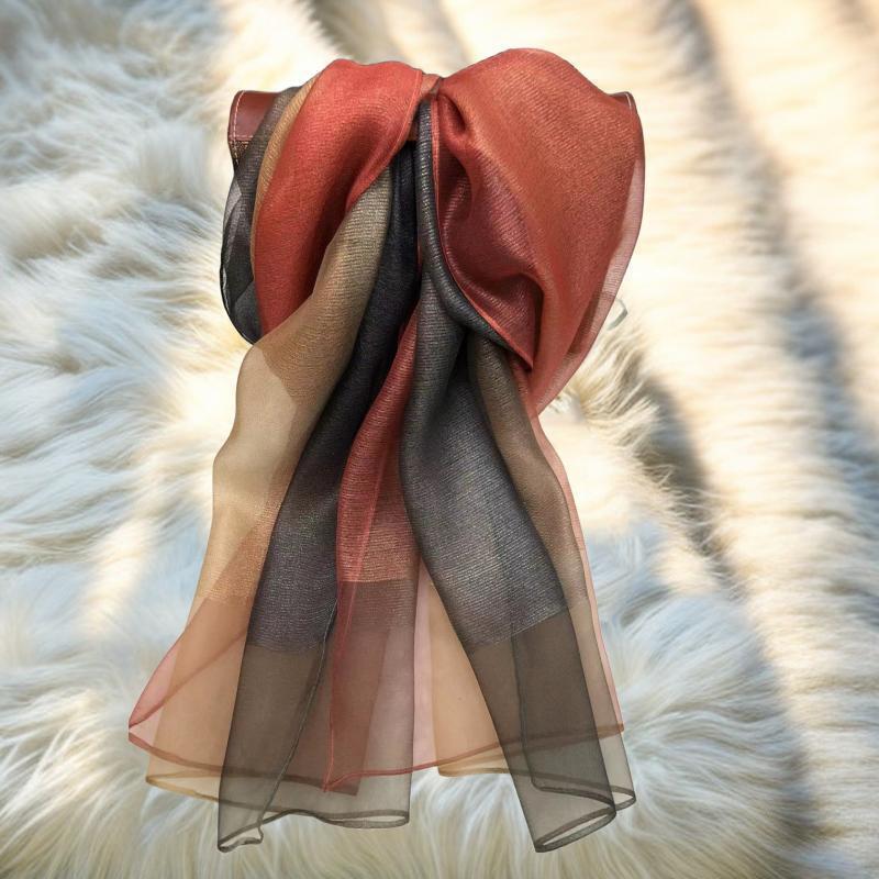 Women's Emulation Silk Fashion Mid-length Gradient Color Scarfs