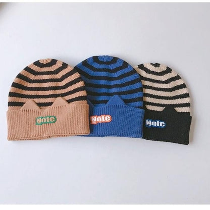 Children's Hat Korean Style Knitted Striped Boyish Kids' Headwear