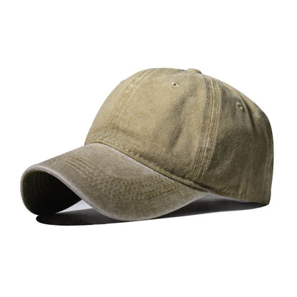 Men's Washed Pure Cotton Solid Color Light Hats & Caps