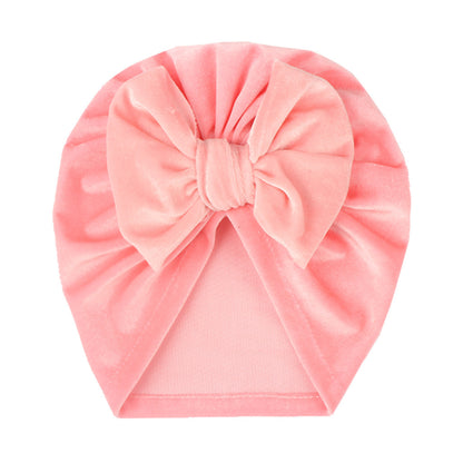 Children's Warm Hat Bow Gold Veet Knotted Kids' Headwear