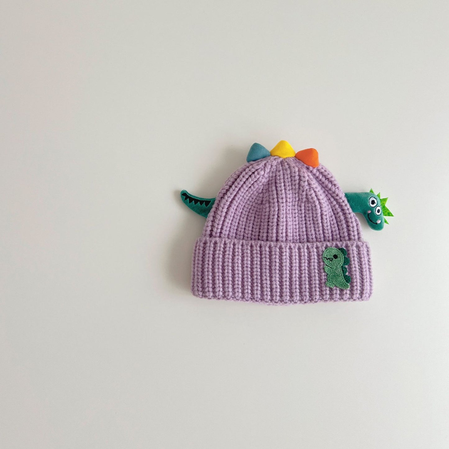 Hat Cartoon Dinosaur Sleeve Knitted Woolen Kids' Headwear