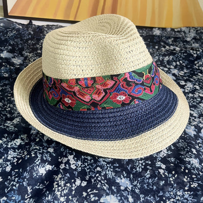 Women's Ethnic Style Big Brim Straw Hat Sun Protection Hats & Caps