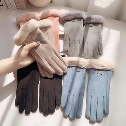 Women's Lined Padded Warm Keeping Touch Screen Driving Gloves