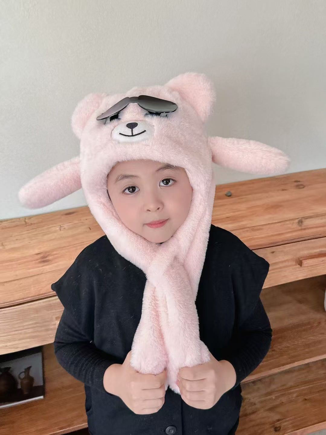 Children's Ears Moving Plush Bonnet One-piece Will Kids' Headwear