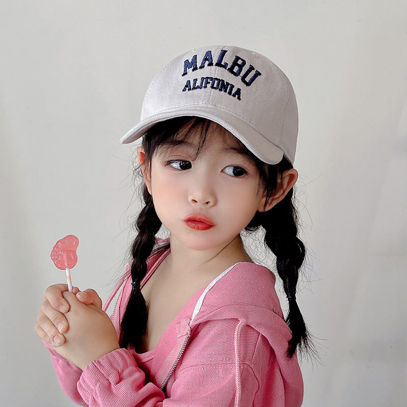 Korean Fashion Peaked Thin Letter Handsome Kids' Headwear