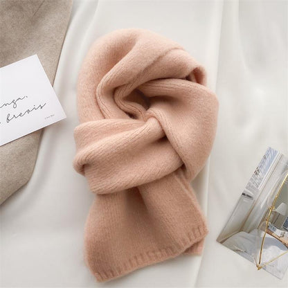 Women's Korean Style Easy To Match Small Soft Glutinous Knitted Scarfs