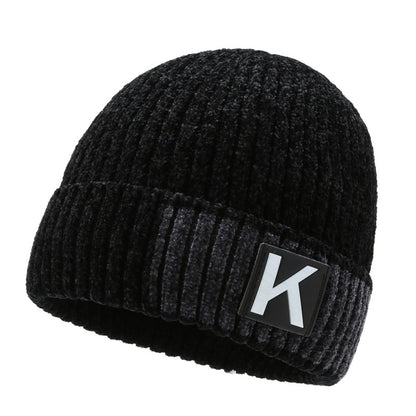 Men's Woolen Winter Fleece-lined Warm Knitted Hat Cycling Hats & Caps