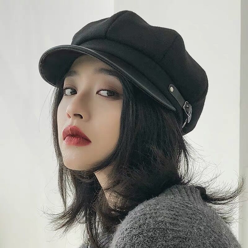 Women's Korean Painter Peaked Warm Fashion Modified Hats & Caps