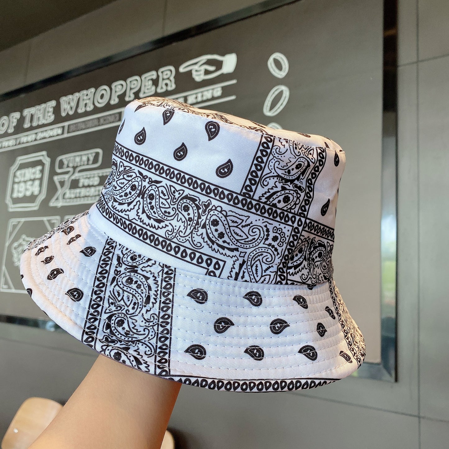 Trendy Paisley Printed Bucket Hat Street Fashion Foldable Hats & Caps