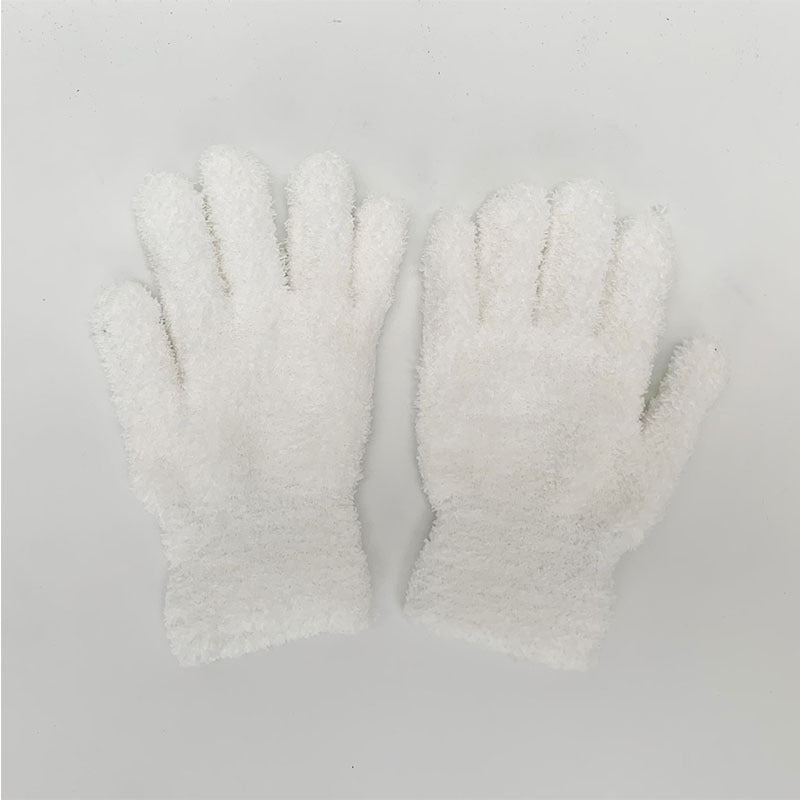 Women's & Men's Winter Towel Material Thickened Warm Full Finger Gloves