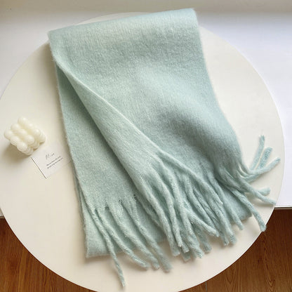 Fluffy Idle Style Solid Color Large Scarfs