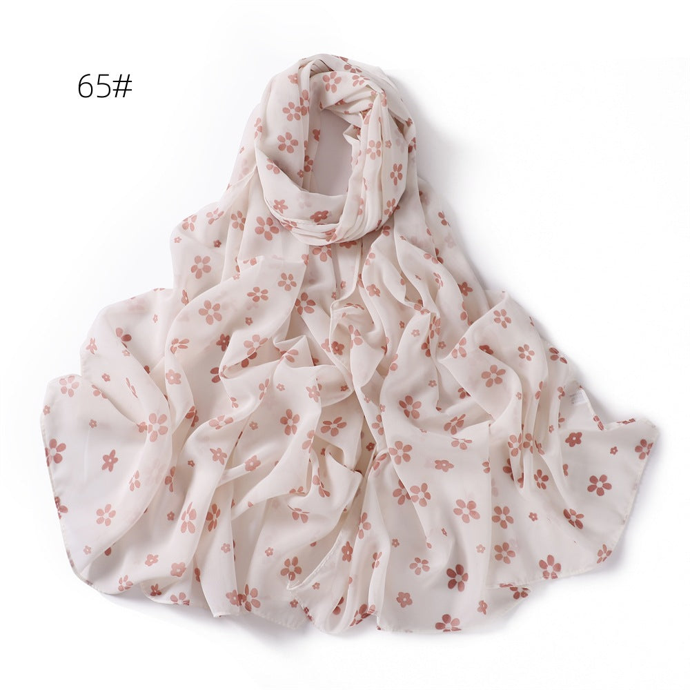 Small Floral Letter Sunscreen Shawl Pearl Scarfs