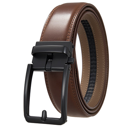 Men's Creative Automatic Buckle Split Leather Belts