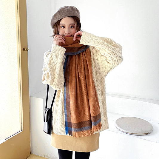 Women's Artificial Cashmere Sweet Mid-length For Fringe Scarfs