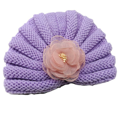 Children's Ethnic Style Hat Handmade Flower Autumn Kids' Headwear