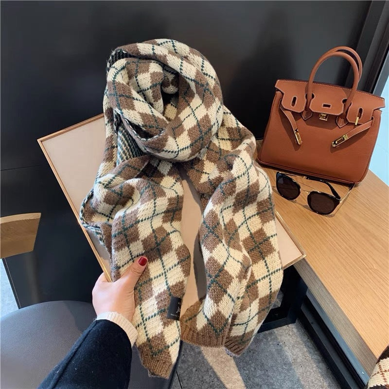 Women's & Men's Korean Pure Color Knitted Wool Keep Scarfs