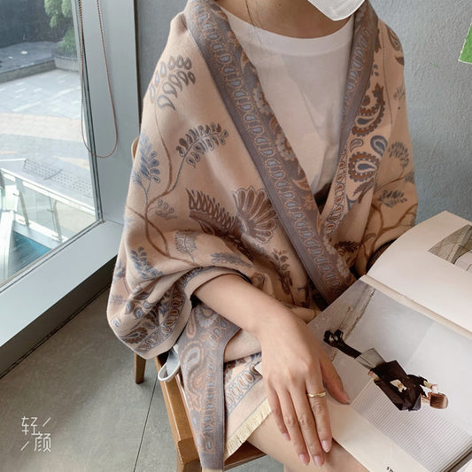 Women's Korean Double-sided Shawl Thickened Warm Oversized Scarfs