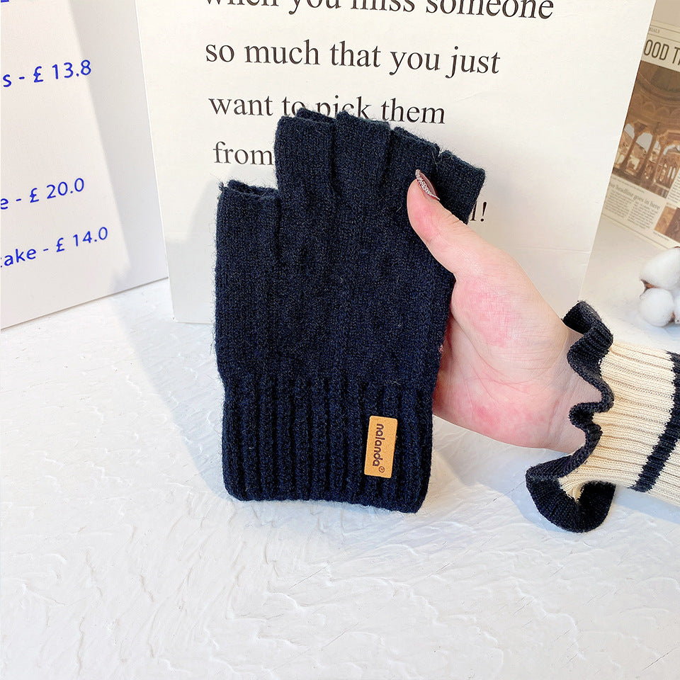 Men's Warm Thickened Wool Twist Knit Office Gloves