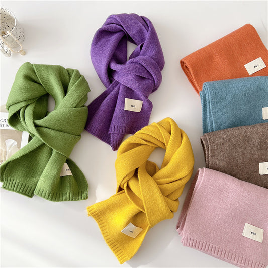 Women's Small Solid Color Korean Versatile Trendy Scarfs