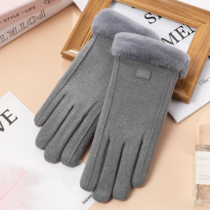 Women's Driving Fleece-lined Thickened Cold Protection Mobile Gloves