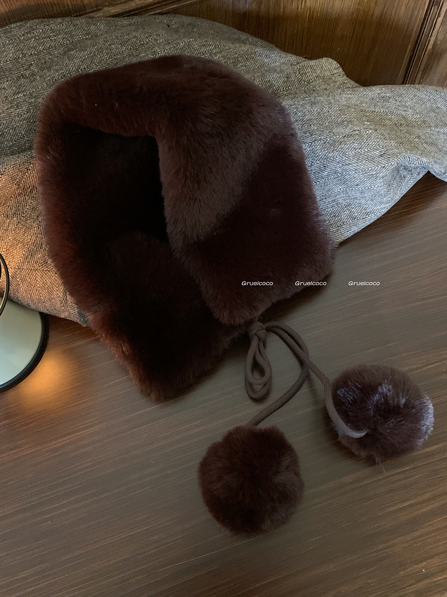 Women's Style Plush Winter Cute Fur Ball Scarfs