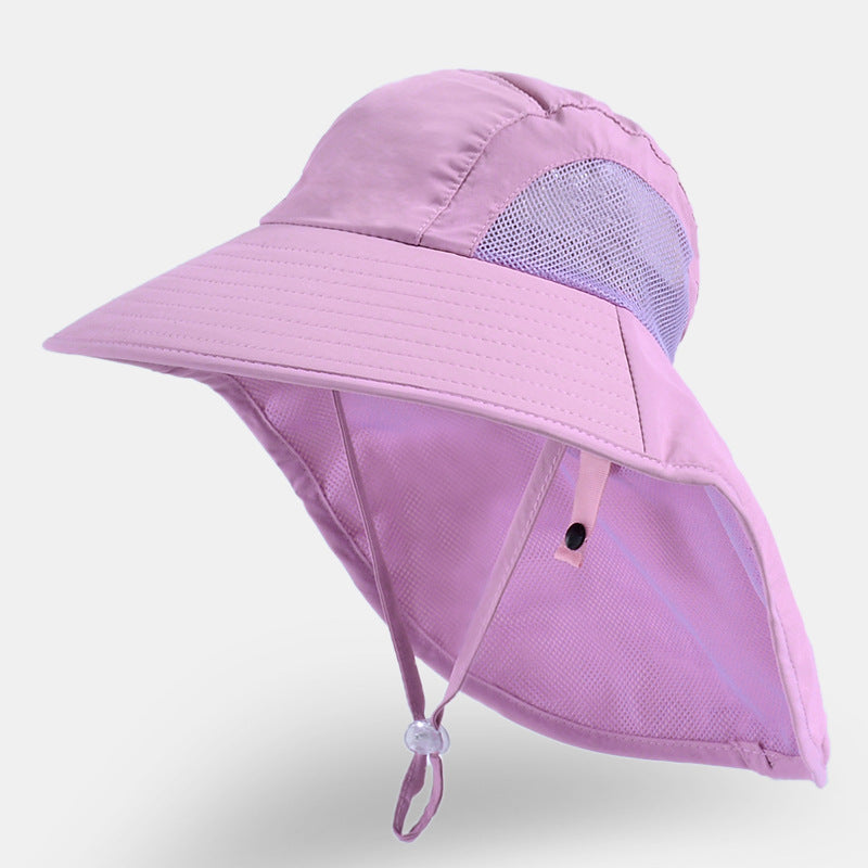 Children's Solid Color Fisherman Hat Sun Protection Kids' Headwear