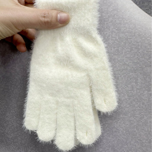 Women's Open Finger Touch Screen Solid Color Gloves