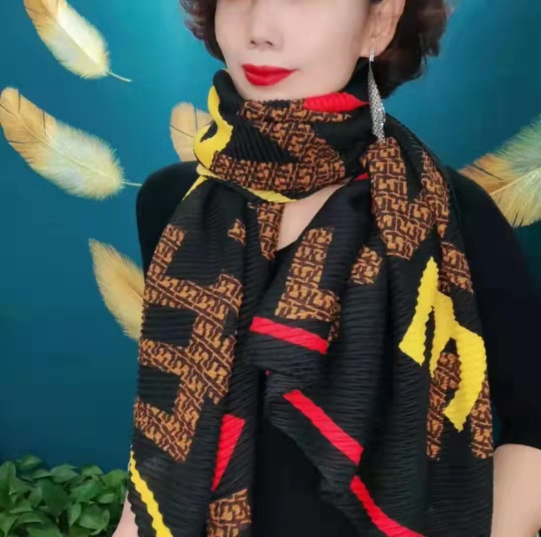 Women's Linen Korean Patchwork Color Fashionable Stylish Scarfs