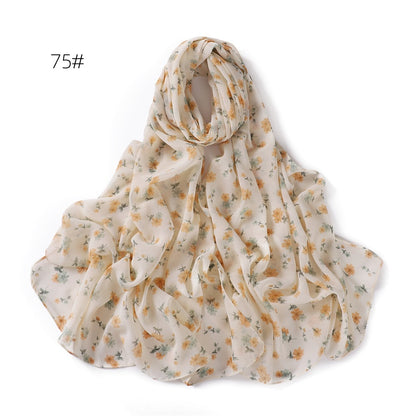 Small Floral Letter Sunscreen Shawl Pearl Scarfs