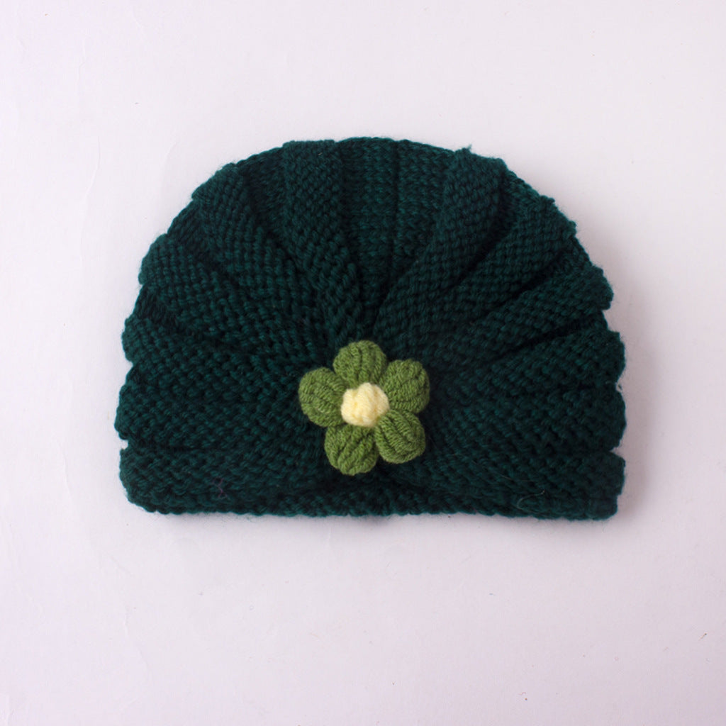 Children's Keep Warm Knitted Hat Cute Flowers Kids' Headwear