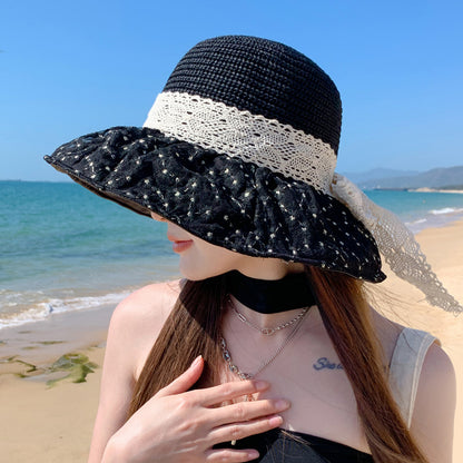 Women's Summer Hat Mesh Floral Bucket Sun Protection Lace Hats & Caps