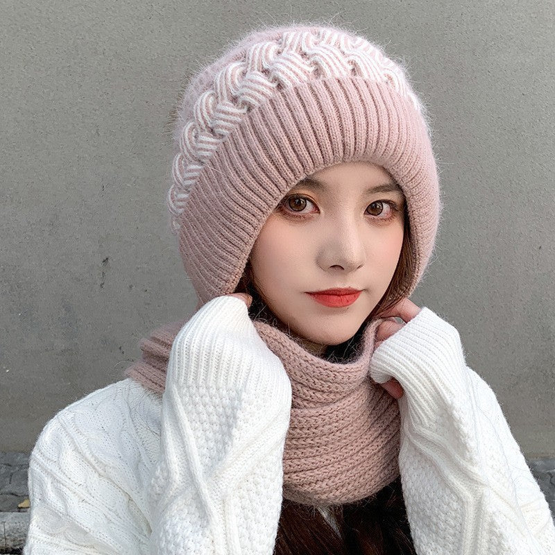 Female Thermal Knitting Wool Snow Riding Hats & Caps