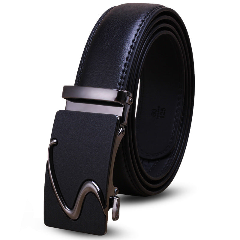 Men's Leather Automatic Buckle Cowhide Business Pant Belts